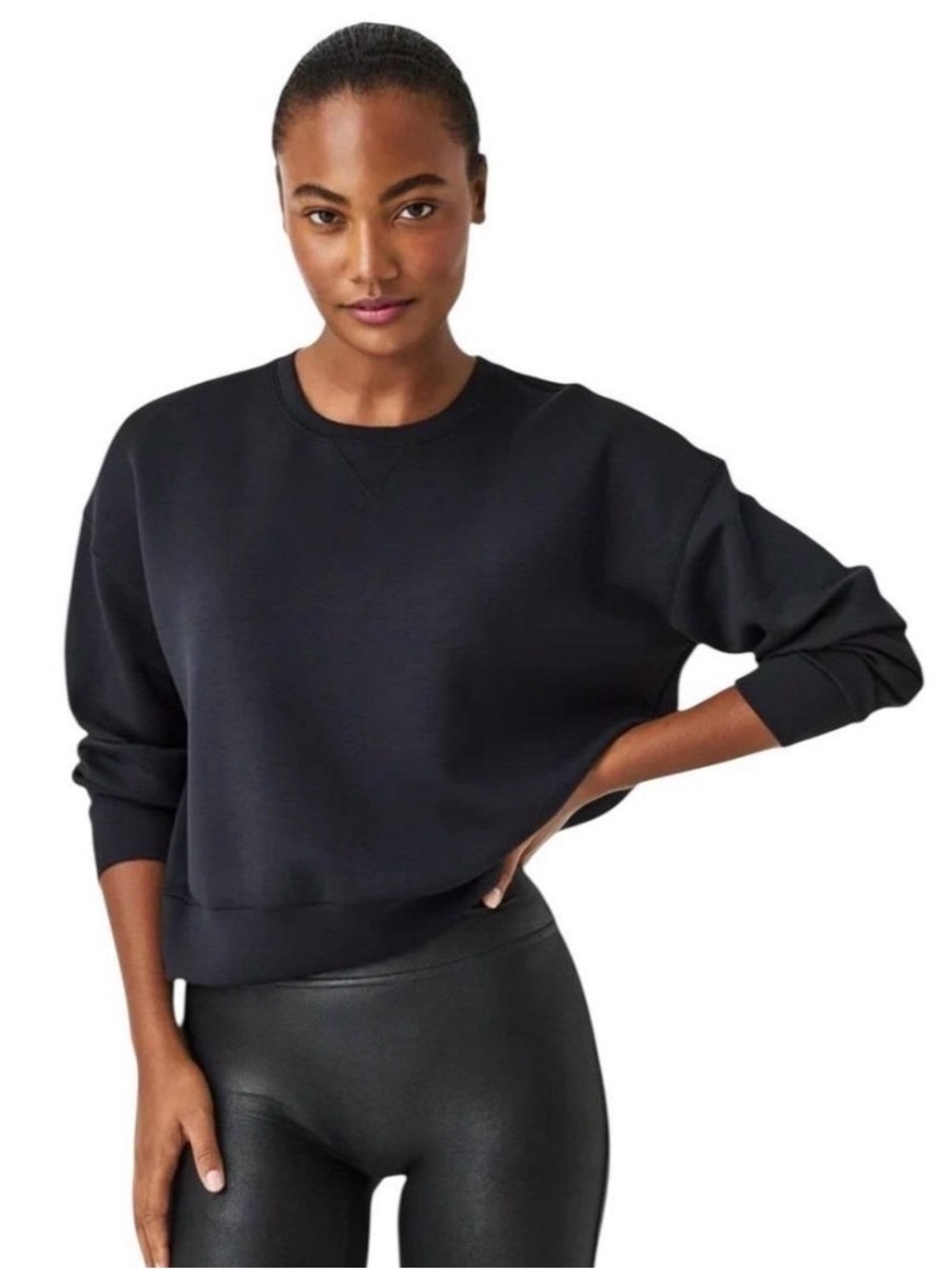 Spanx Air Essentials Black
Long Sleeve Crew Neck Sweatshirt Women's Large